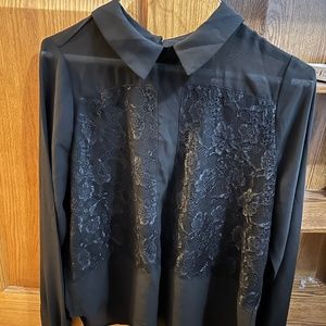Double Zero Black Lace Blouse